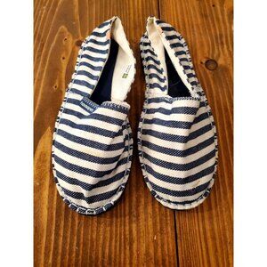 Havaianas Womens Striped Canvas Slip-On Shoes  Size 7 Blue & White